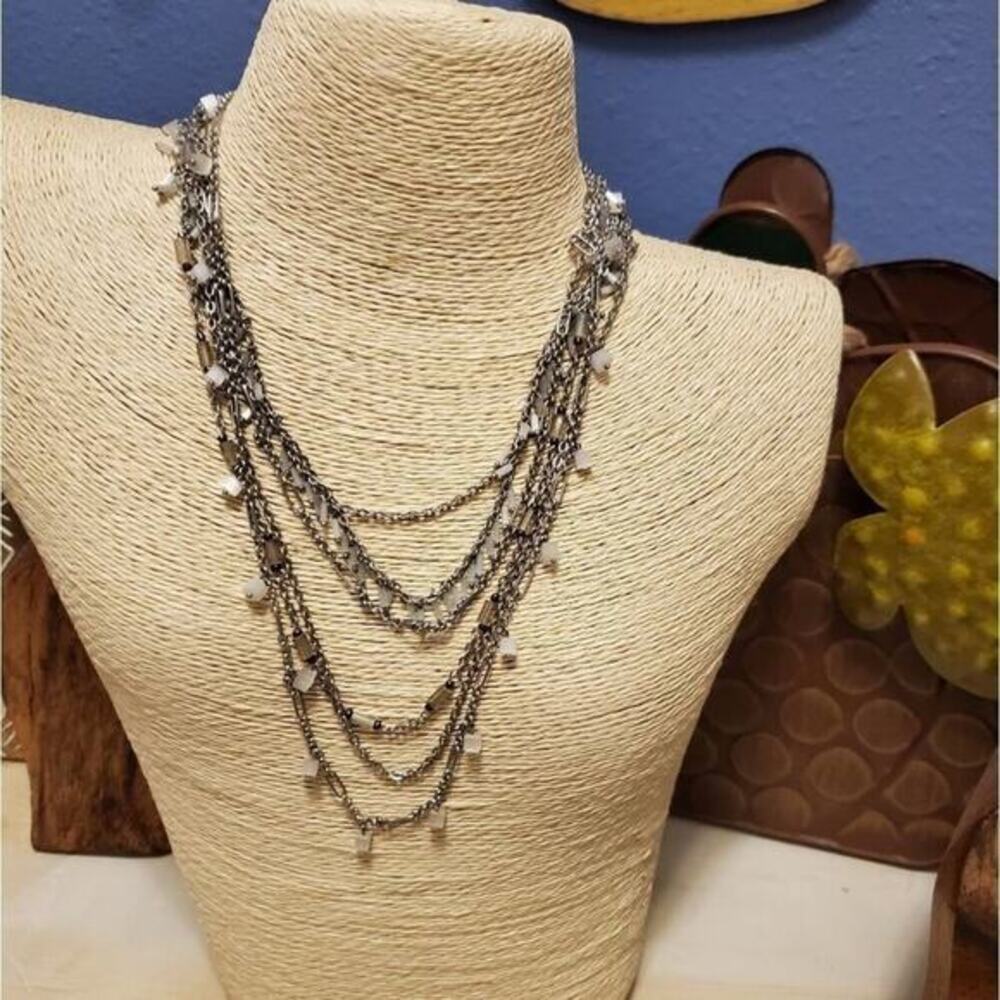 New Coldwater creek silver waterfall necklace